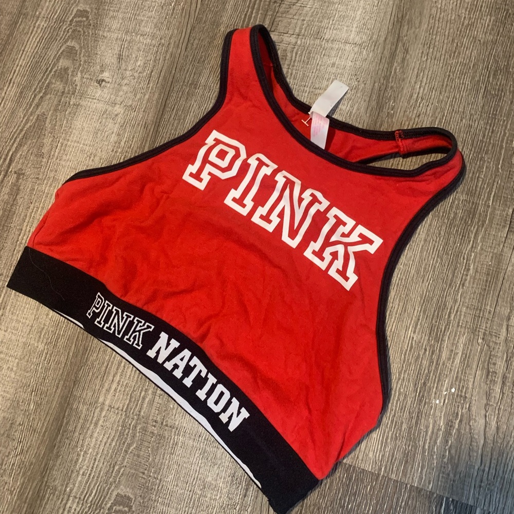 Pink sports bra